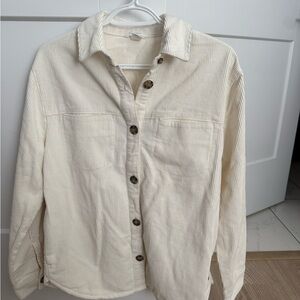 Women’s Cream Button-Up Overshirt